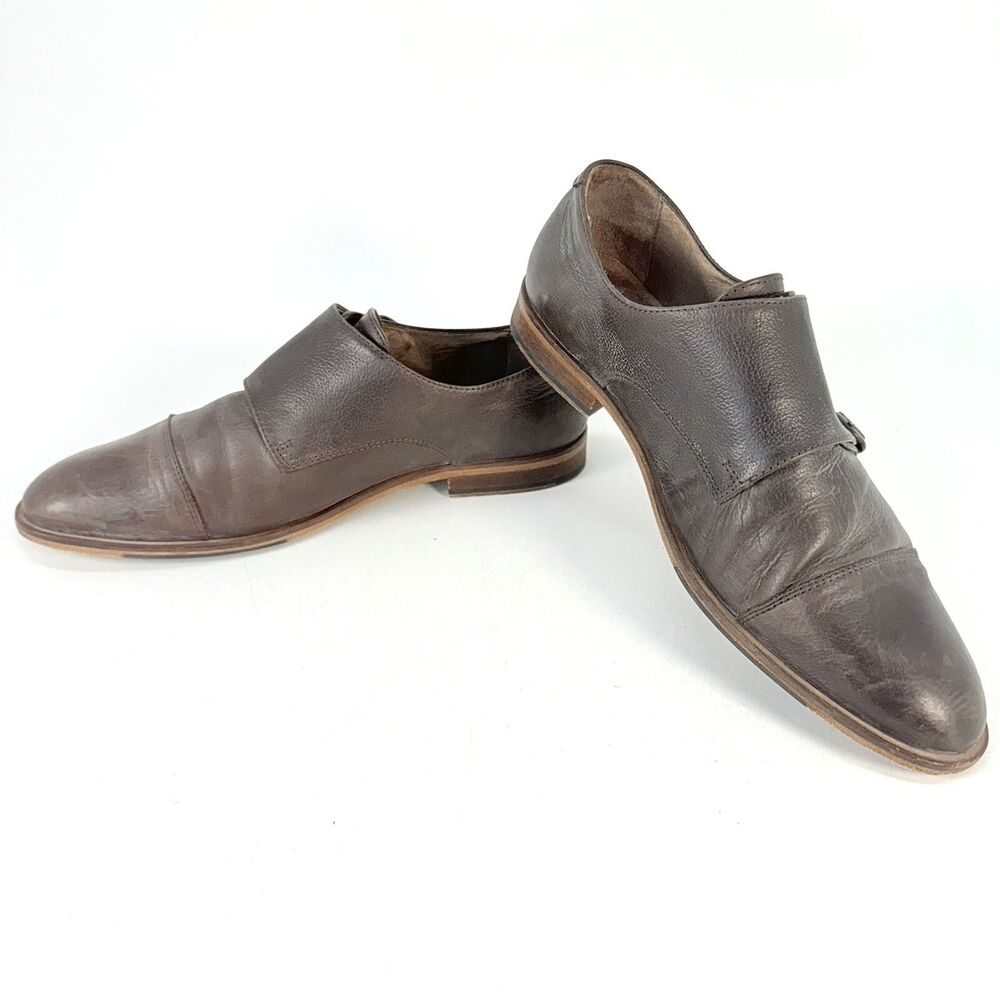 McCarren & Sons Dark Brown Leather Captoe Double Monk Strap Mens 10.5 Dress Shoe